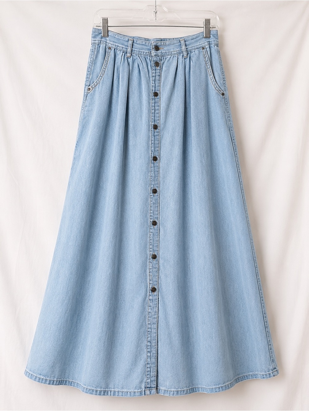 pistola Light Blue Button-Front Maxi Skirt *wrinkled from storage*